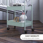 3 Tier Rolling Utility Cart with 3 Mesh Basket