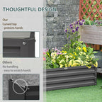 Raised Garden Bed Metal Garden Flower Vegetable Planter Light Grey