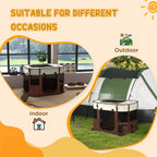 Portable Dog Pen for Puppies, Rabbits, Kittens, Guinea - Brown