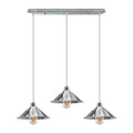 3 Head Rectangle Base Industrial Vintage Ceiling Pendant Light Shade Hanging Lamp