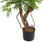 140cm Realistic Japanese Ficus Tree + Gold Metal Planter: Natural Trunk, Lifelike Leaves. for Any Space!