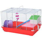 Portable 2 Storey Hamster Cage Small Pet Animal Cage Double Layers w/Exercise Wheel Water Bottle Dishes