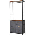 175x83cm Freestanding Clothes Hanger Storage Unit - SteelBlack Brown Coat Rack