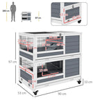 Double Deckers Rabbit Hutch: Spacious, Slide-Out Trays, Feeding Trough