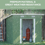 6.8 x 4.3ft Outdoor Garden Storage Shed, Tool Storage Box Green 6.8x4.3ft