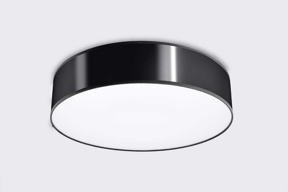 LED Ceiling Lamp: Arena 55 - Black Round Shape, Loft Design, E27 - for Modern Interiors