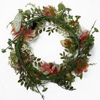 60cm Artificial Pink Lily Wreath