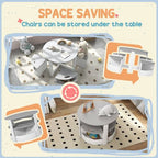 5-Piece Kids Table and Chairs Set w/ Storage for 3-8 Years Old-Grey