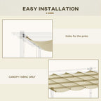 Pergola Shade Cover Replacement Canopy for 4 x 3(m) Pergola, Beige