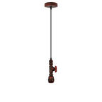 Vintage industrial metal pendant pipe light E27 fitting 95cm adjustable cable Rustic red