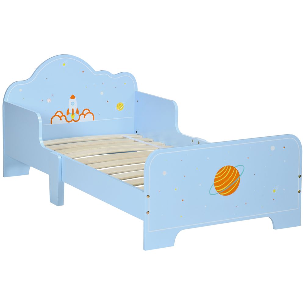 Toddler Bed w/ Space-themed Patterns, for Boy, Girls, Ages 3-6 Years