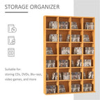 480 CD/ 312 DVD Storage Unit, Media Storage Shelf, Wooden Display Unit with Adjustable Shelves, 89 x 130.5 cm, Beech Wood Finish