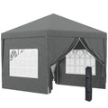 3mx3m Pop Up Gazebo Party Tent Canopy Marquee with Storage Bag Grey Grey