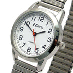 Ladies Bold Number White Dial Expander Bracelet Watch