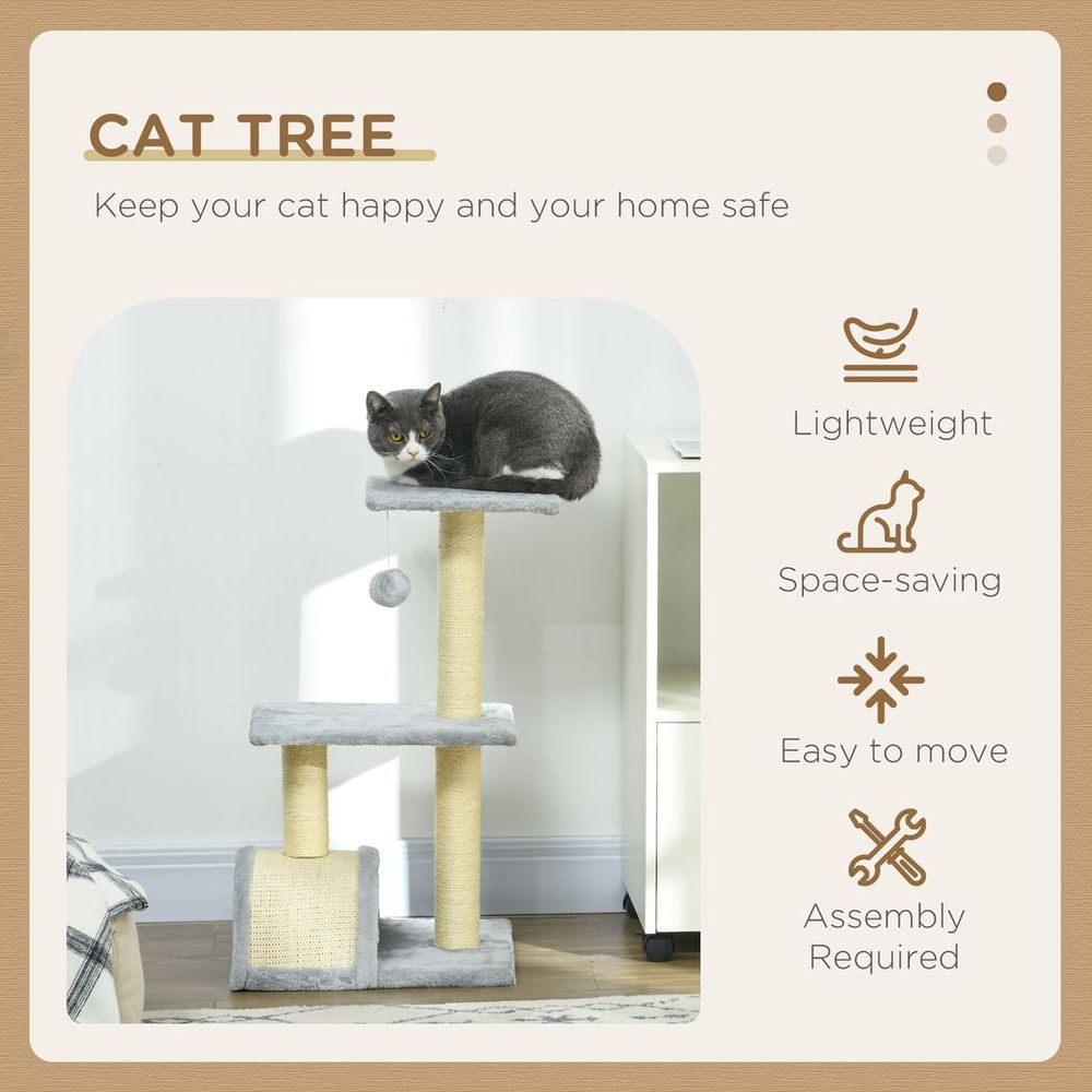 72cm Cat Tree Climbing Tower - Light Grey