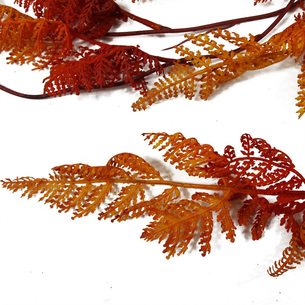 100cm Artificial Hanging Fern - Autumn Orange