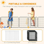 Durable 12-Panel Puppy Play Pen for Indoor/Outdoor Pet Exercise