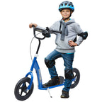 Teen Push Scooter Kids Children Stunt Scooter Bike Bicycle Ride On 12" EVA Tyres (Blue)