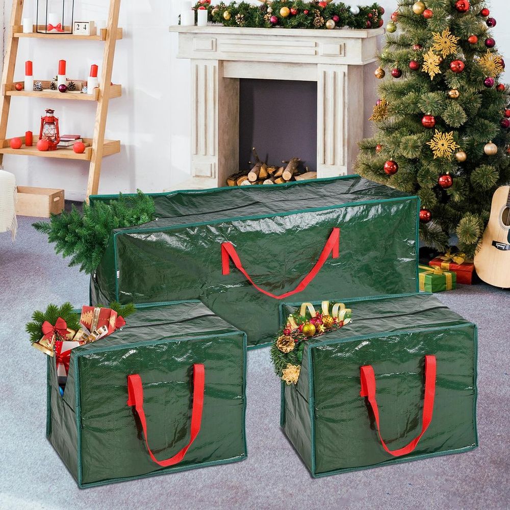 Xmas Storage Bags - Protect Your Tree & Decorations - Water-Resistant & Sturdy - Multifunctional - Fits 7ft Trees