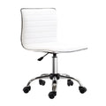 Armless Mid-Back Adjustable Office Chair 360 Swivel Ergonomic White