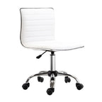Armless Mid-Back Adjustable Office Chair 360 Swivel Ergonomic White