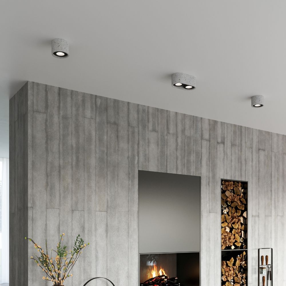 Concrete Ceiling Lamp - Industrial Design GU10