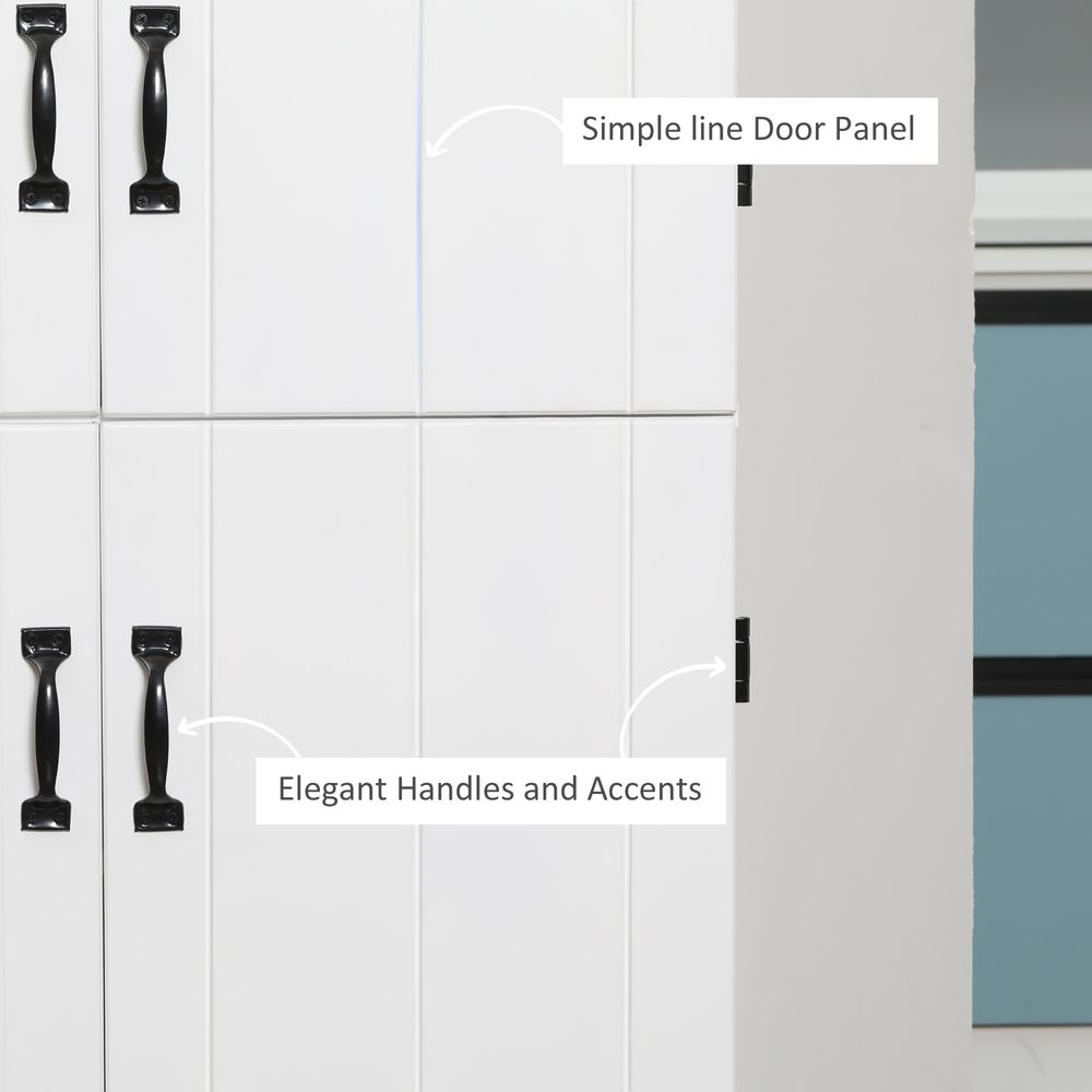4-Door Kitchen Cabinet - White - Modern Design - Ample Storage