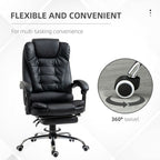 PU Leather High Back Office Chair - Ergonomic Swivel Computer Chair - Black