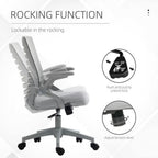 Mesh Office Chair Home Swivel Task Chair w/ Lumbar Support, Arm, Grey