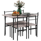 5 Piece Dining Table and Chairs Set, Space Saving Table and 4 Chairs with Matching Detail