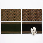 Astley Scallop Deco Latex Backed Coir 45x75cm Black Doormat