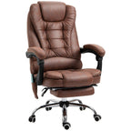 Relaxation Vintage Heated Massage Office Chair - 6 Vibration Points - Brown