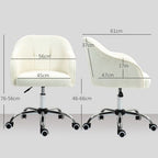 Fluffy Vanity Chair for Desk, with Height Adjustable, Wheels
