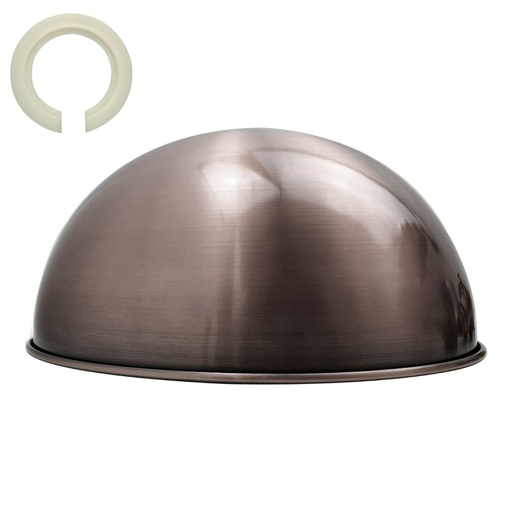 Retro Dome Easy Fit Light Shades Modern Ceiling Pendant Lampshades Metal colors Satin Nickel