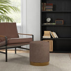 Modern Round Footstool, Fabric Upholstered Foot Rest