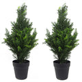 60cm UV Resistant Artificial Cedar Cypress Topiary - Pair