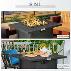 Gas Firepit Table - 50,000 BTU - Protective Cover - Spark Guard