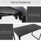 3-Pc Metal Table & Bench Set - Black - Transform Your Garden Instantly