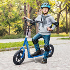Teen Push Scooter Kids Children Stunt Scooter Bike Bicycle Ride On 12" EVA Tyres (Blue)