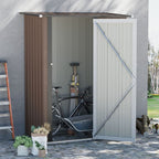 Steel Garden Shed Brown - Lockable Door - Weather-resistant - Outdoor Storage Solution