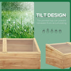 Wooden Cold Frame Greenhouse, 100 x 50 x 36 cm, Natural - Easy Access
