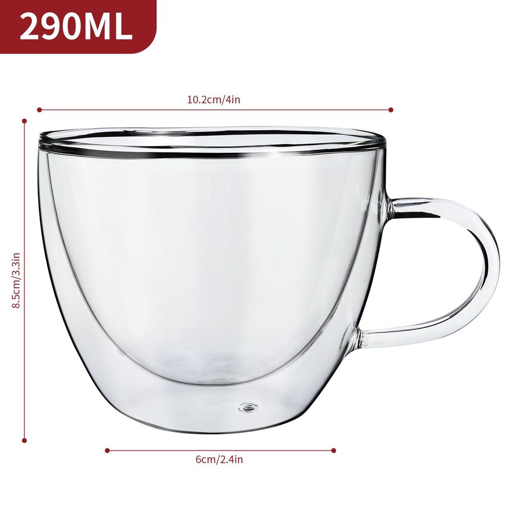 DOUBLE WALL GLASSES: 12 Designs, Hot/Cold Drinks, Durable Borosilicate Glass, Ideal Gift - 80ml to 600ml