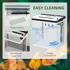 13L Glass Fish Tank w/Filter, LED Lighting, Water Pump
