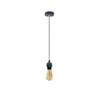 Industrial Grey Pendant Light Fitting, Lampshade Addable E27 Lamp Holder UK Holder Fitting Set With PVC Cable