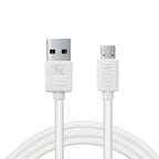 FX USB Data Cable - Fast Charge & Sync - Micro USB - White - Compatible with mobile phone, HTC, Motorola