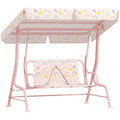 Kids Garden Swing Chair, Swing Seat with Adjustable Canopy, Pink