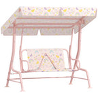 Kids Garden Swing Chair, Swing Seat with Adjustable Canopy, Pink