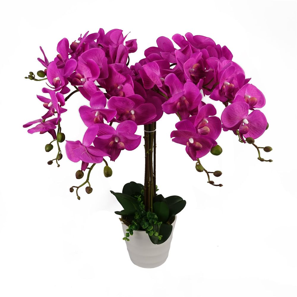 85cm Dark Pink Artificial Bush Orchid - Stunning Quality