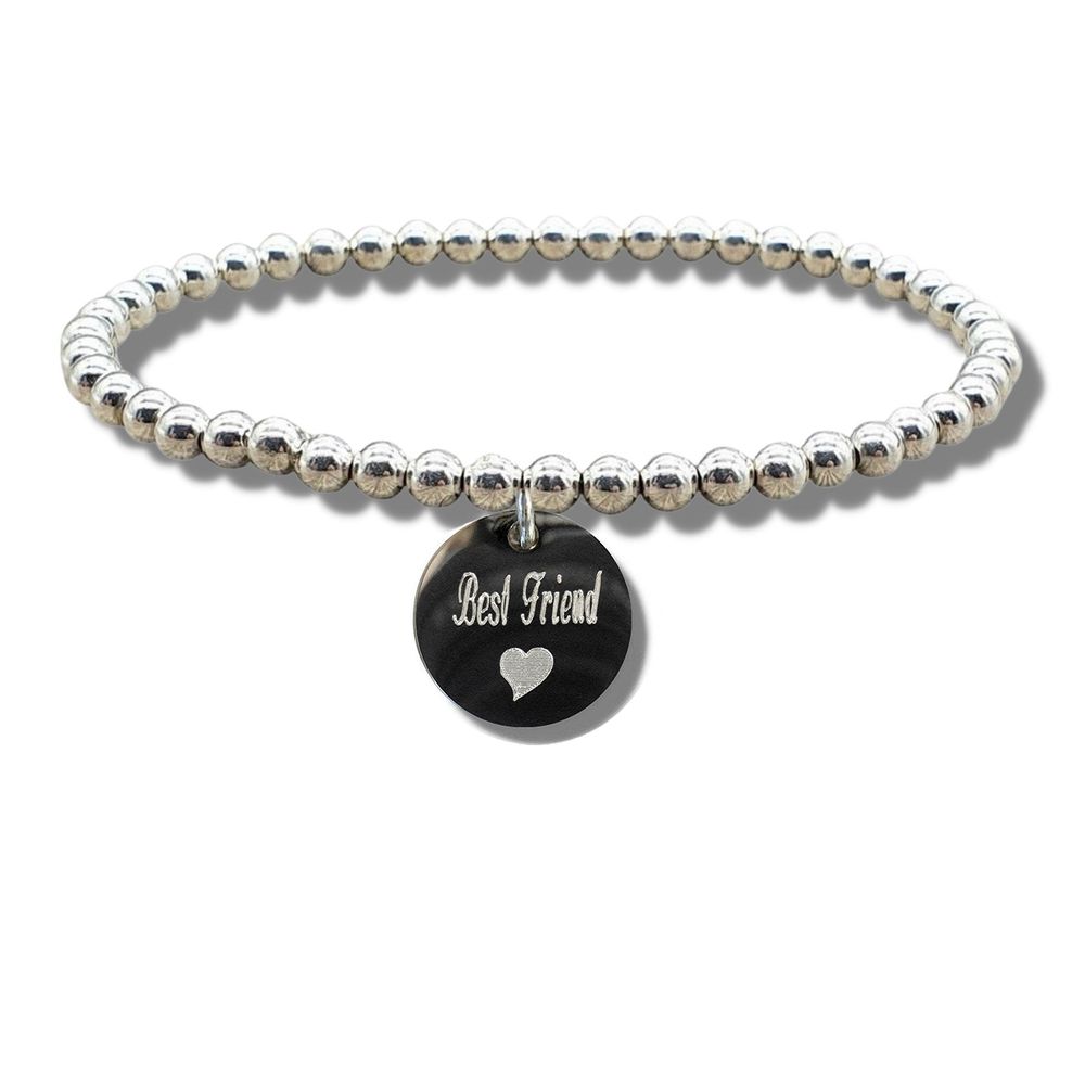 Best Friend Disc Bracelet & Heart Symbol - Ideal Birthday or Christmas Gift