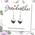 Grandmother Message Card with Heart Earrings